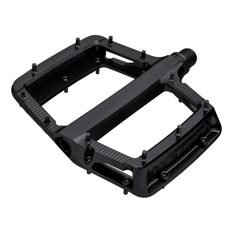 Raceface, Turbine, Platform Pedals, Body: Aluminum, Spindle: Cr-Mo/Steel, 9/16'', Black, Pair