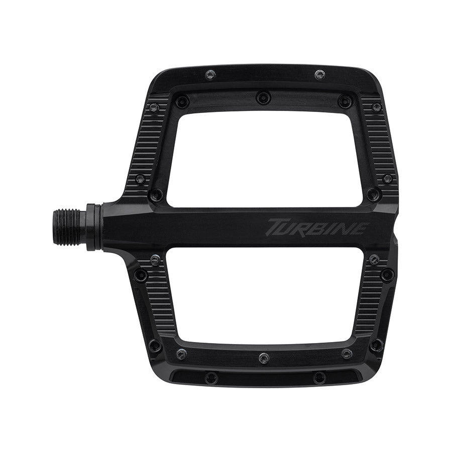 Raceface, Turbine, Platform Pedals, Body: Aluminum, Spindle: Cr-Mo/Steel, 9/16'', Black, Pair