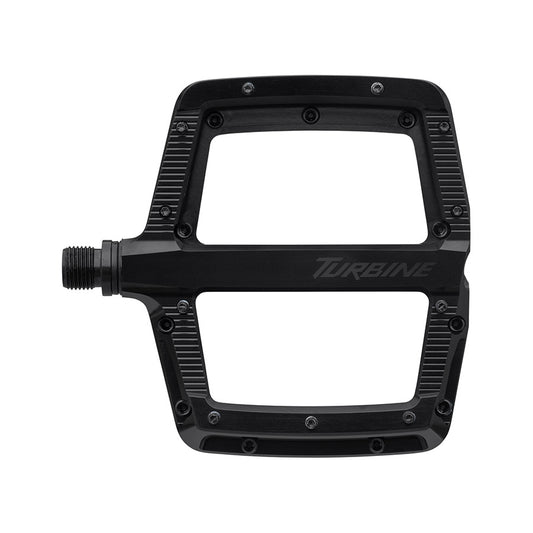 Raceface, Turbine, Platform Pedals, Body: Aluminum, Spindle: Cr-Mo/Steel, 9/16'', Black, Pair