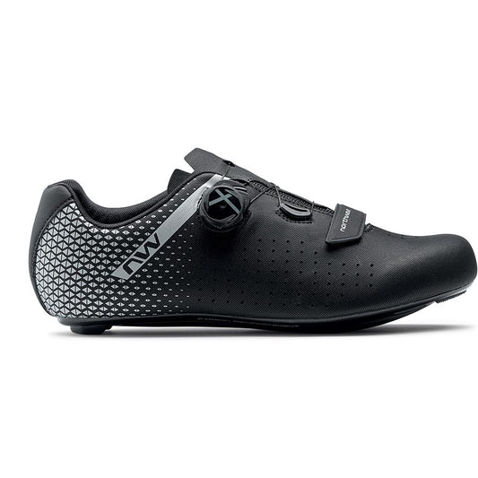 Northwave, Core Plus 2 Wide, Road Shoes, Black/Silver, 40
