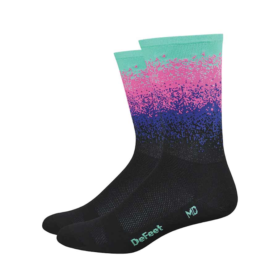 DeFeet, Aireator 6'', Socks, Pink/Blue/Purple, L, Pair